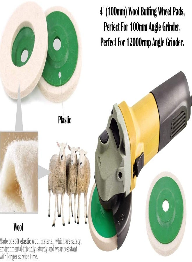 دي آي واي كرافتس مجموعة أدوات يدوية الصنع: 10 وسادات من اللباد + قرص تلميع من الصوف الأخضر من ديالوكس، طقم أقراص تلميع لجلادشة الزاوية، يتضمن مركبات تلميع وقطع لتلميع الفولاذ المقاوم للصدأ (10 وسادات من اللباد + ديالوكس). - Image 3